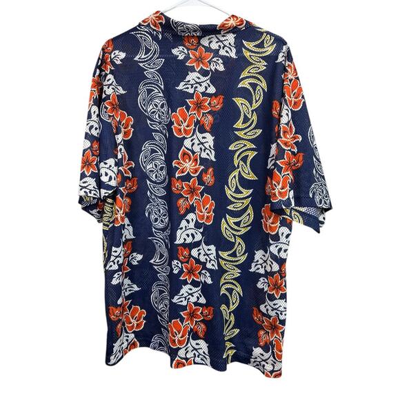 ODO Men's Hawaiian ALOHA Aerated Floral Button Up Short Sleeve XL Shirt - Picture 8 of 8